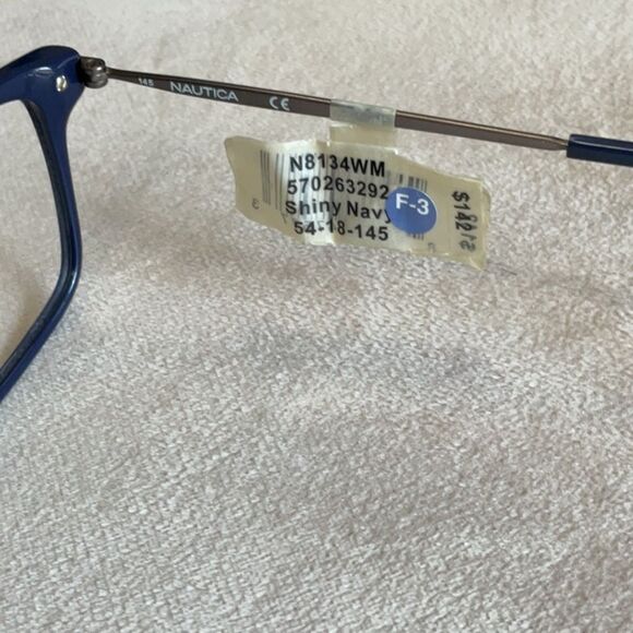 COPY - NEW NAUTICAL MENS FULL RIM 54 18 145 SHINY NAVY EYEGLASSES EYEWEAR DESIG… - Picture 3 of 4